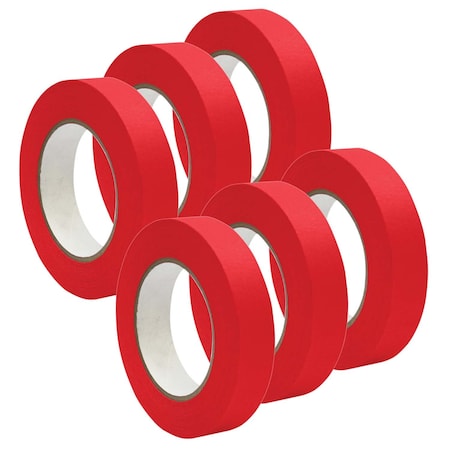 Mavalus Premium Grade Masking Tape, 1in x 55 yds, Red, PK6 DSS46162